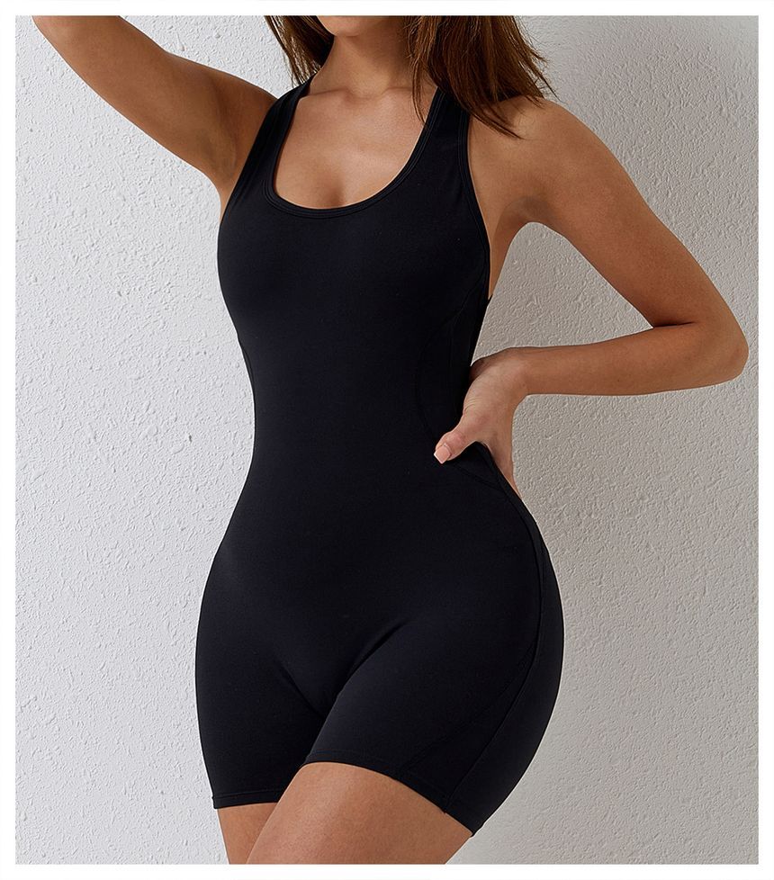 Skinniano - Mouwloze effen racerback sportromper