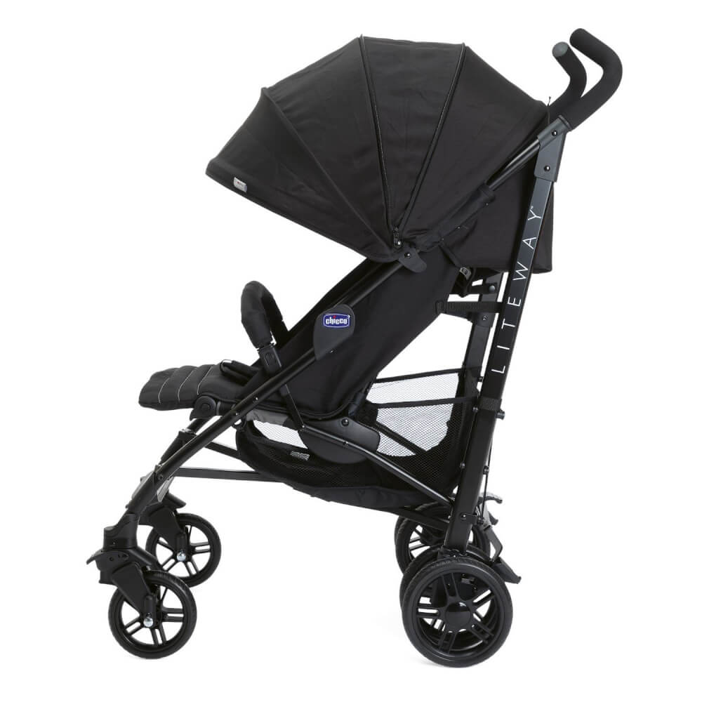 Sportwagen Lite Way4 mit Faltbarem Frontbügel 22Kg Traglast, mit Neuem Großen Verdeck und Textilen Design, inkl. Regensc