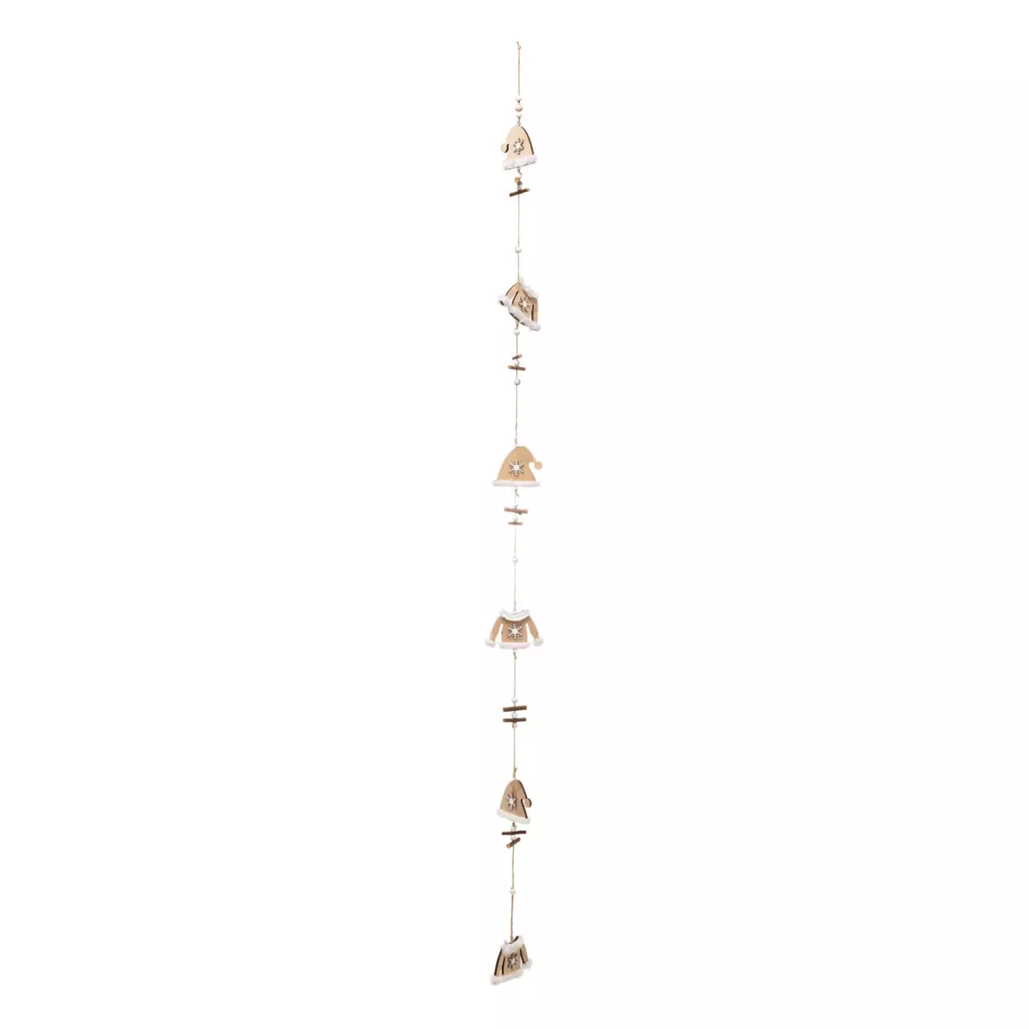 Guirlande déco en bois (1,5 m) Bonnets et manteaux Naturel