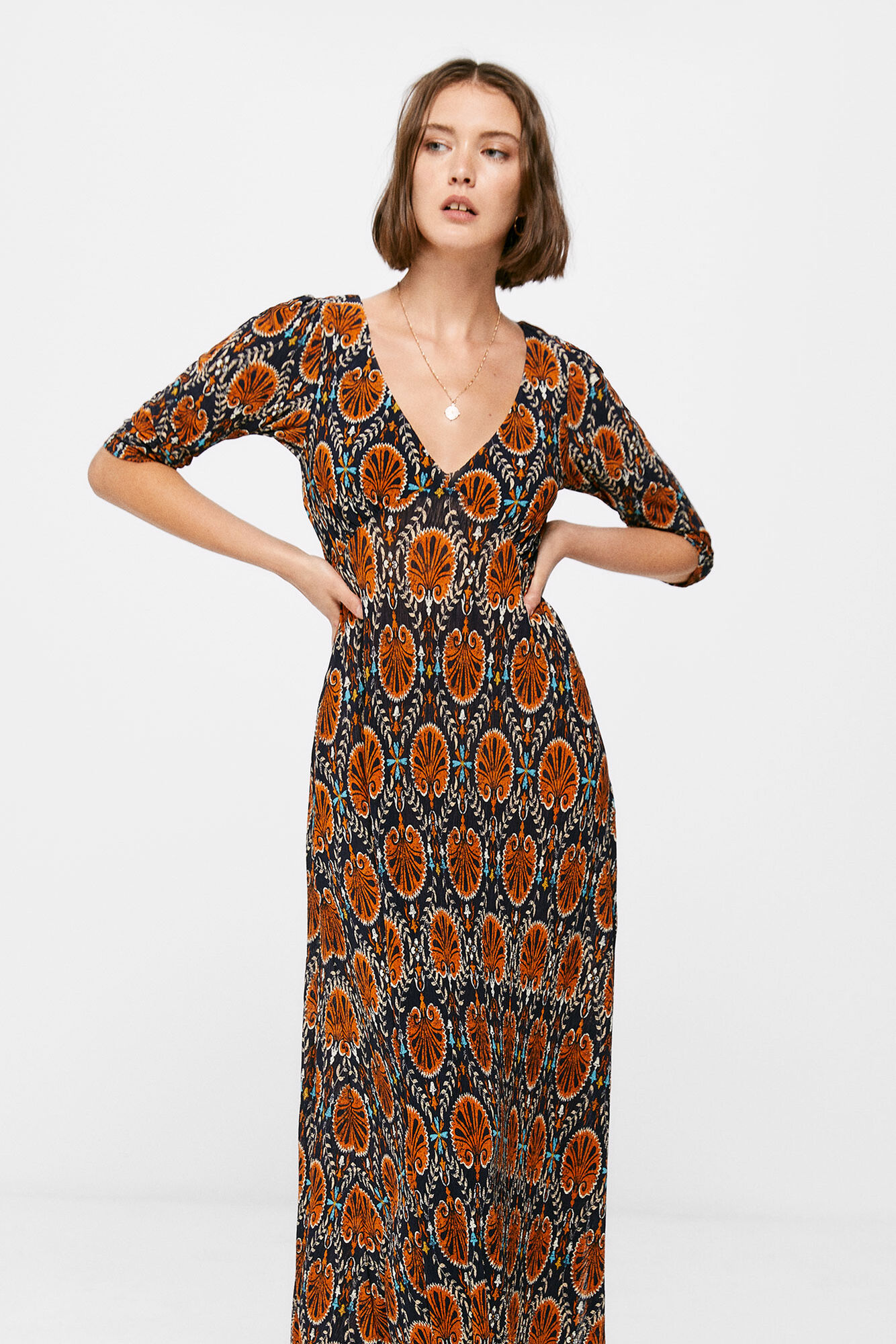 Vestido midi estampado