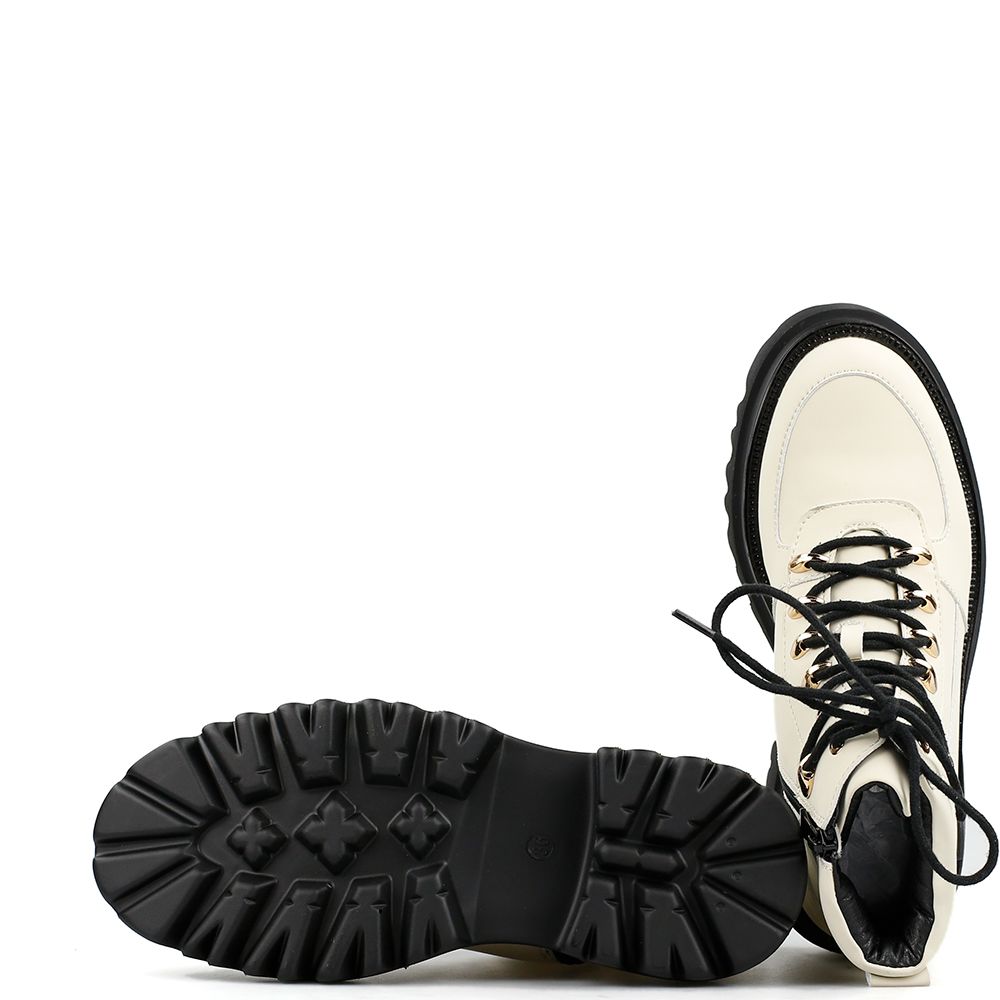 Vegan veterboots laag Creme