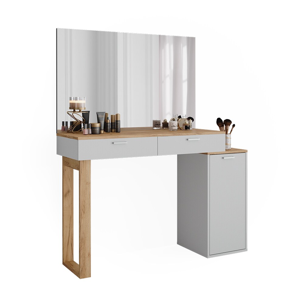 Vicco Schminktisch Regina Weiß Eiche 130 cm mit 2 Schubladen