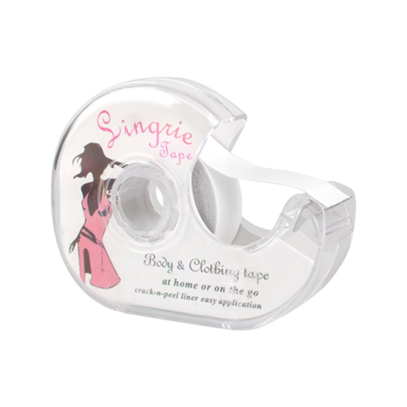 (5m) Selbstklebendes Fashion Tape Doppelseitiges Körper Klebeband inkl. Spender - Transparent