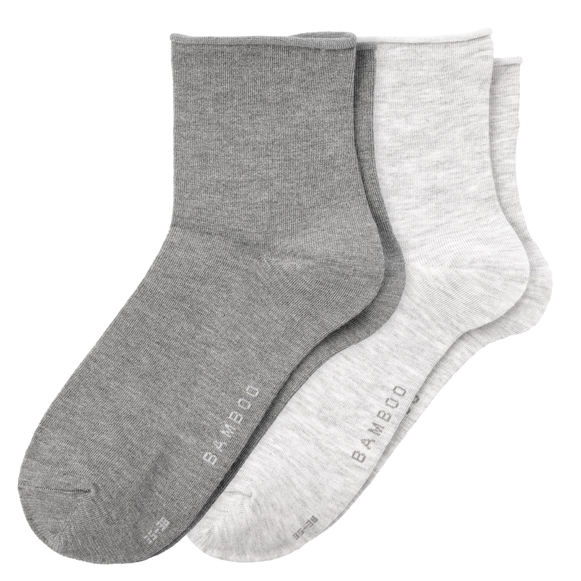 Gina Benotti 2 Paar Damen Socken mit Viskose hellgrau / grau