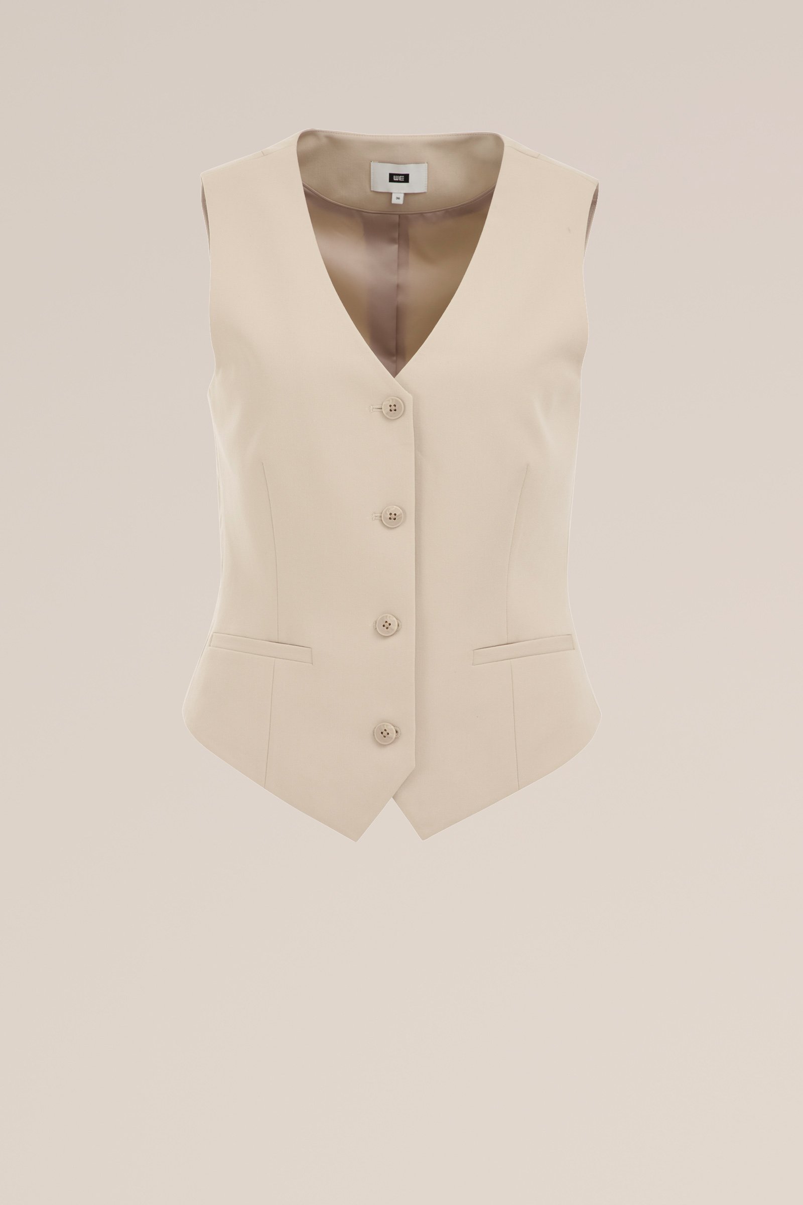 getailleerde gilet WE Fashion Beige