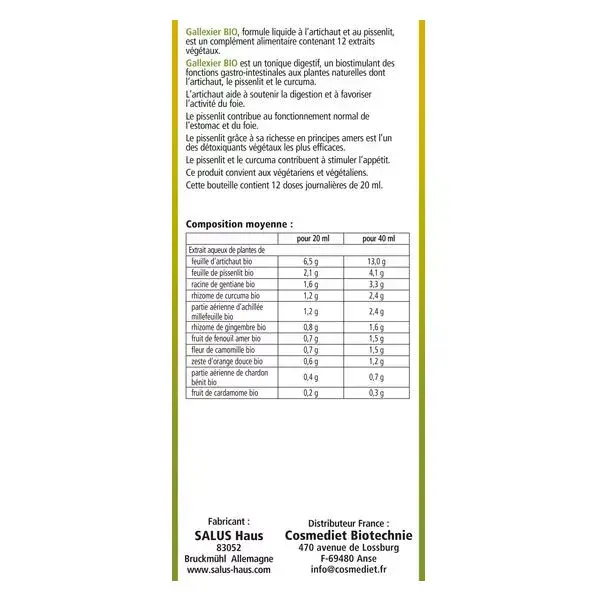 Salus Tônico Gallexier Orgânico 250ml