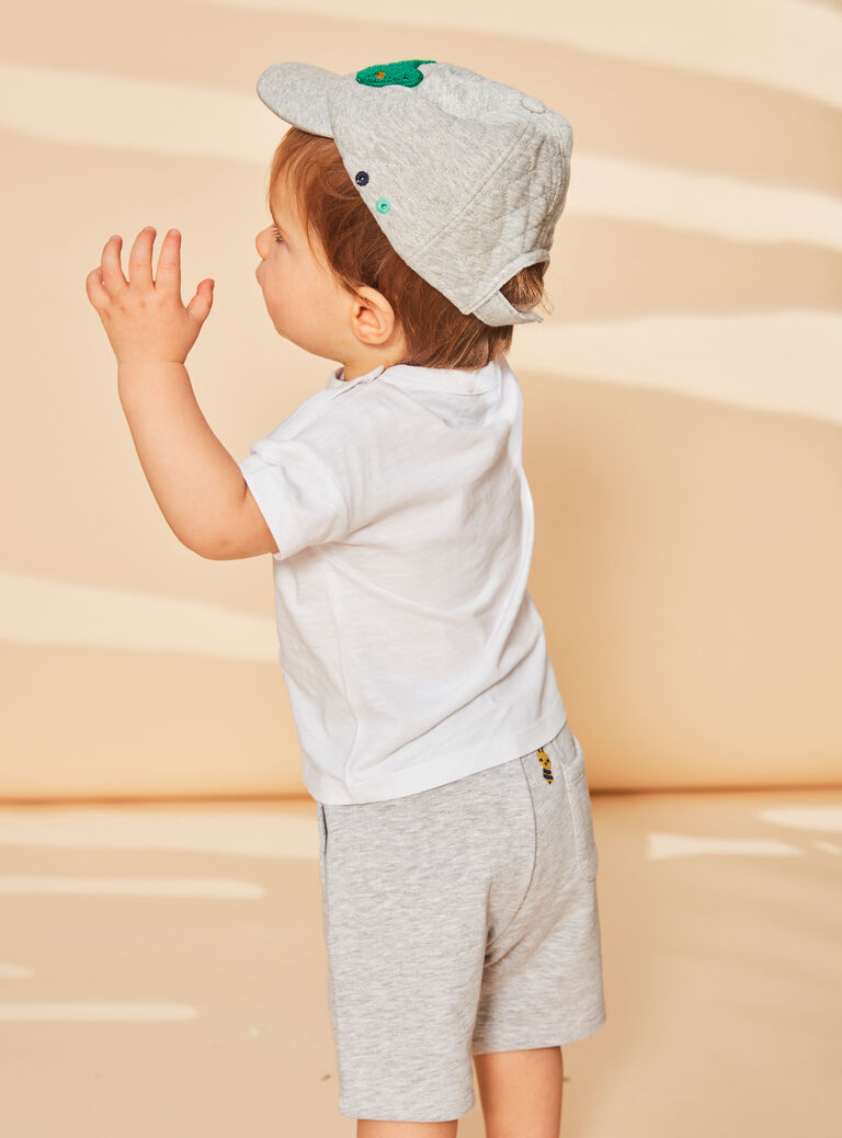 Casquette matelassée grise chiné