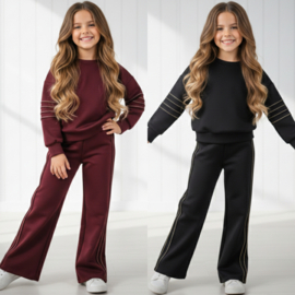 Sporty shiny stripe set