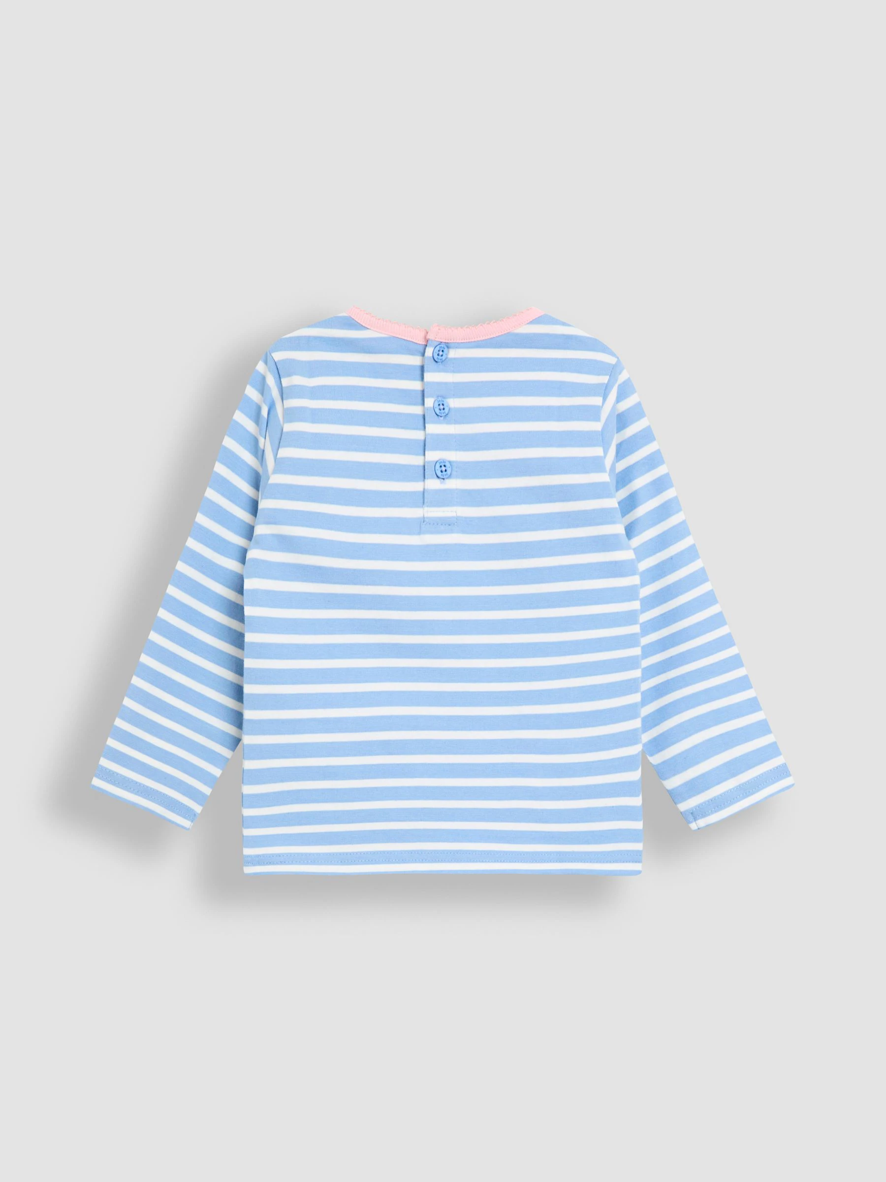 Blue Mouse Tea Party - JoJo Maman Bébé top met Strepen applicatie