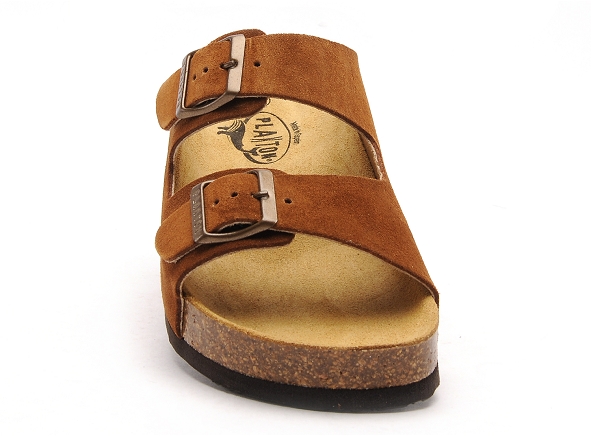 Plakton mules et sabots plats femme cp beta marron