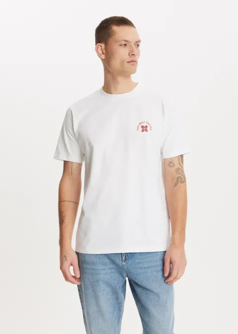 T-shirt met print customs wit (WIT)