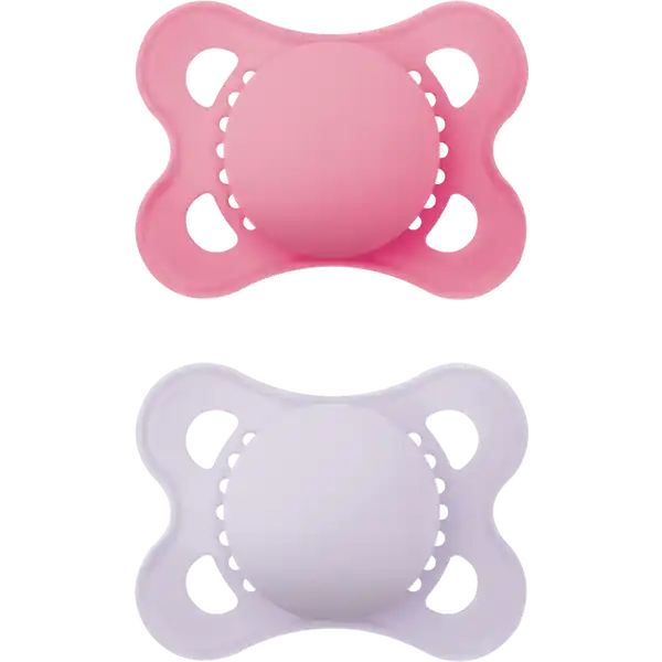 Schnuller Original Silikon, 0-6 Mon., pink / lila