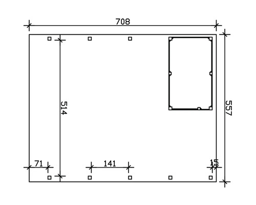 SKAN HOLZ Friesland dubbele carport set 4 inclusief aluminium dakpanelen, berging, H-paalankers 557 x 708 cm grijs