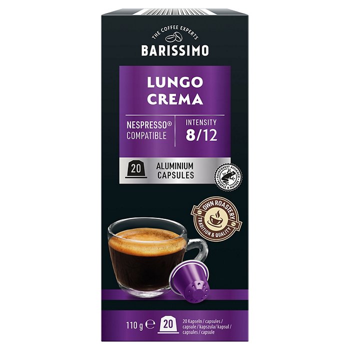 BARISSIMO Kaffeekapseln Lungo Crema 20 Stück