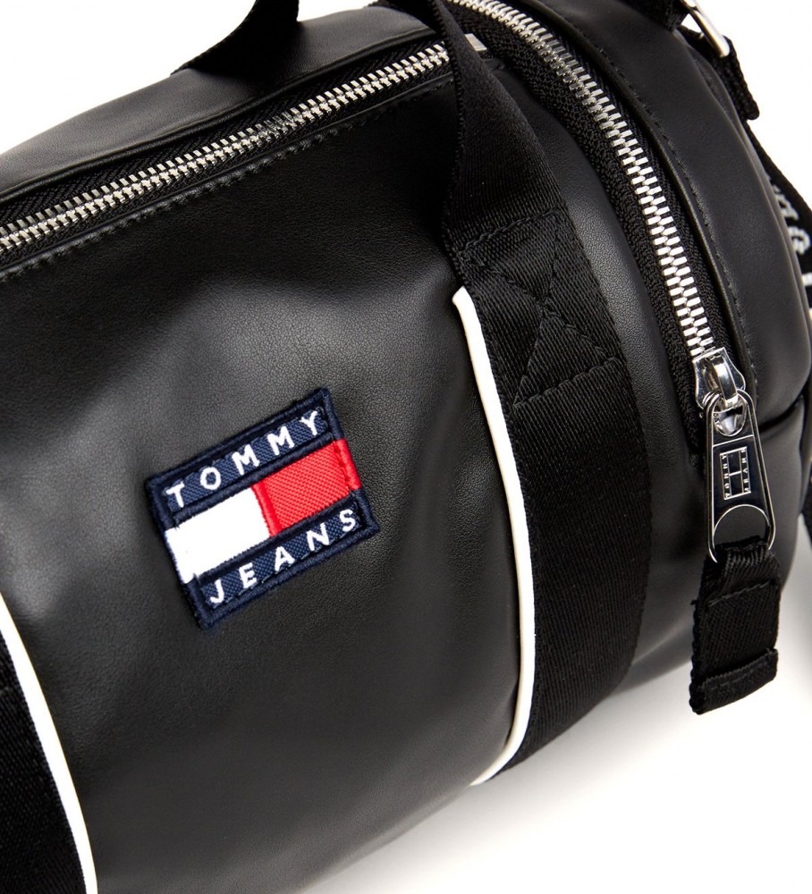 Bolsa Tommy Jeans Heritage Barrel, preta