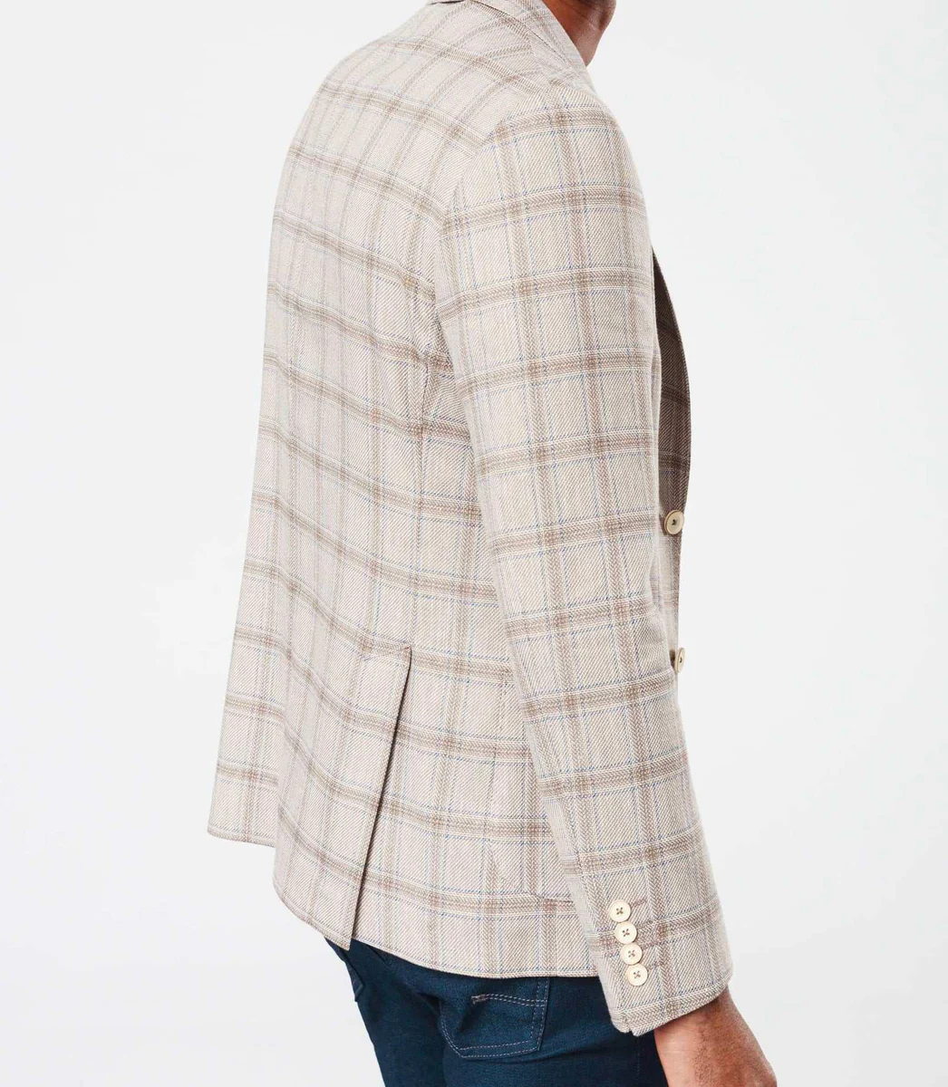 Veste casual carreaux beige