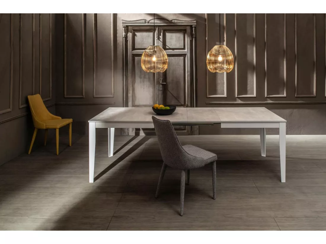 Big Table extensible (156/316 x 90 cm) en Mélamine Blanc