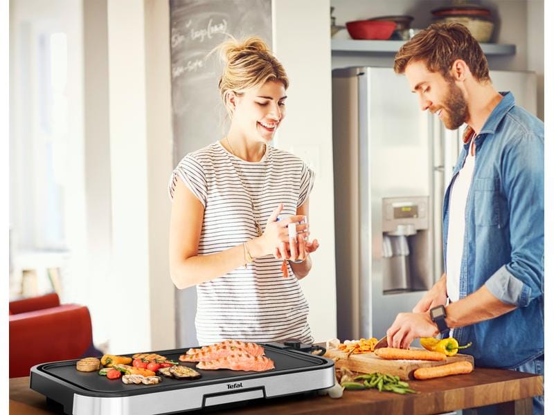 Tefal Plancha Giant CB631D 2300 W Extra grosser Tischgrill mit antihaftbeschichteter Grillplatte