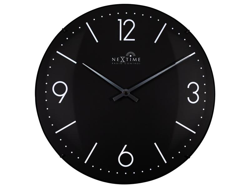 NeXtime Funk-Wanduhr Atomic Ø 35 cm, Schwarz Analoge Wanduhr
