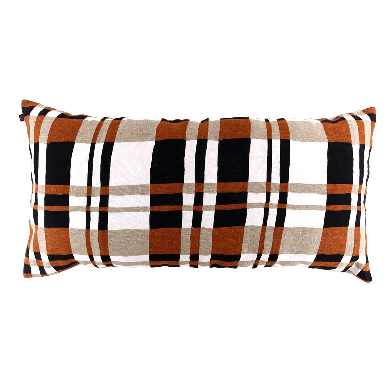 Haomy Housse de coussin en Lin & Coton Cork caramel - 55x110 cm