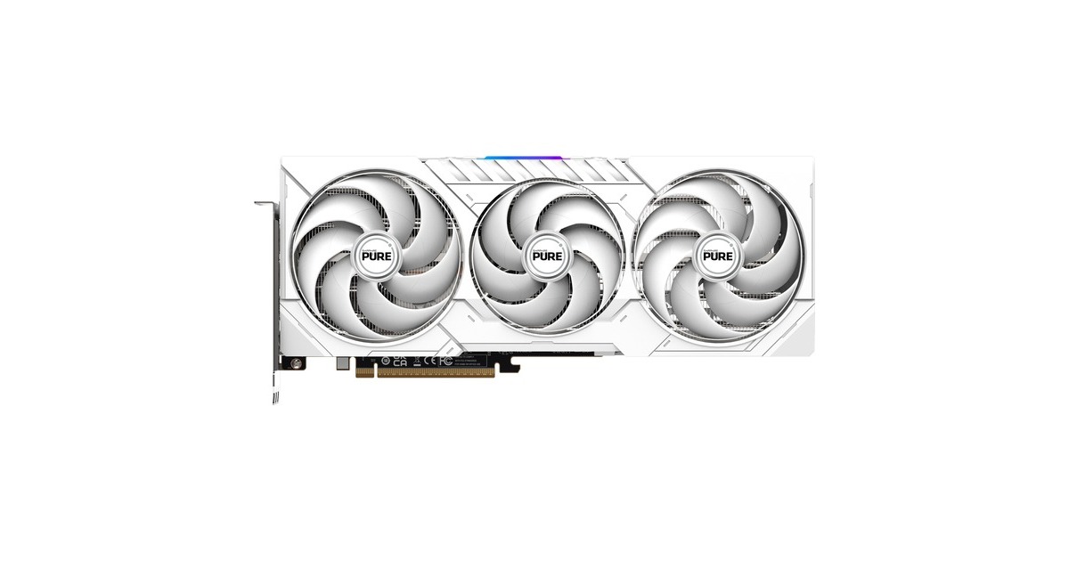 SAPPHIRERadeon RX 9070 Pure OC grafische kaart  (Wit, 2x DisplayPort, 2x HDMI, RDNA4)