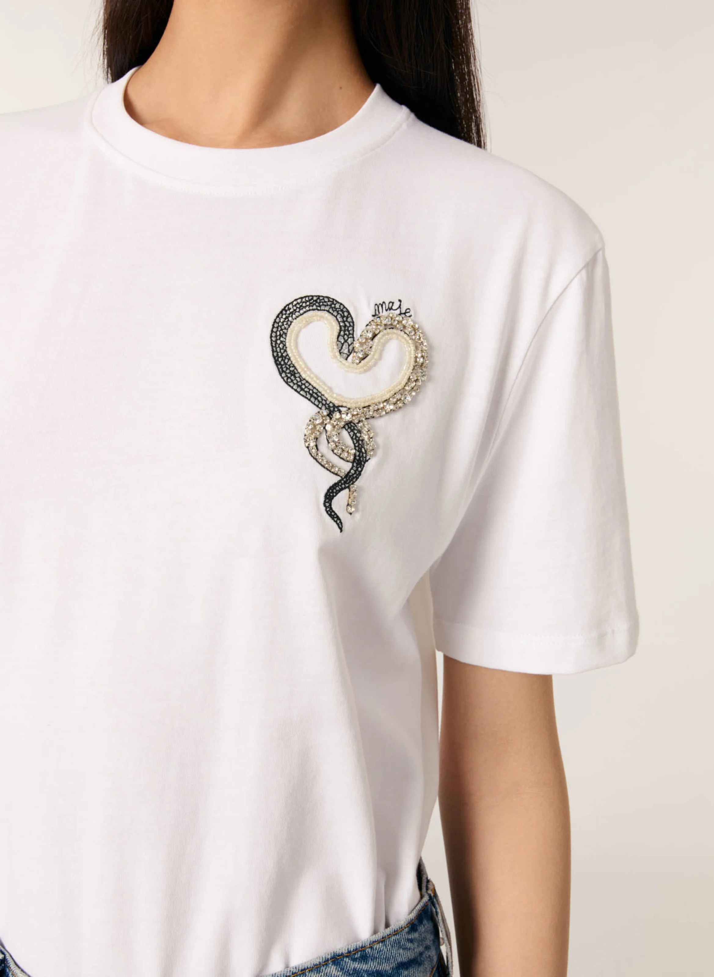 Tee-shirt brodé en coton | Blanc