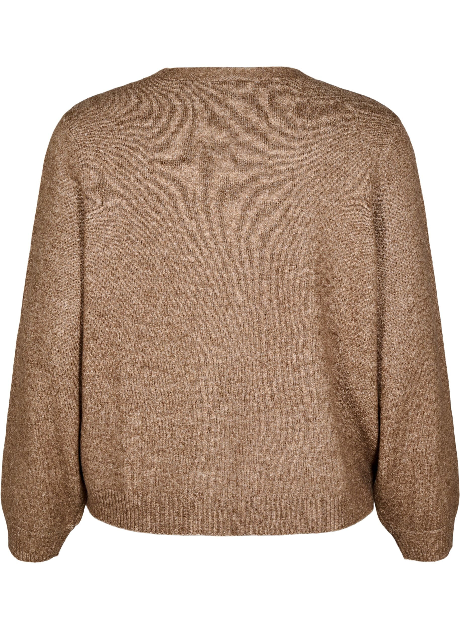 Strik cardigan med uld og hjerteknapper