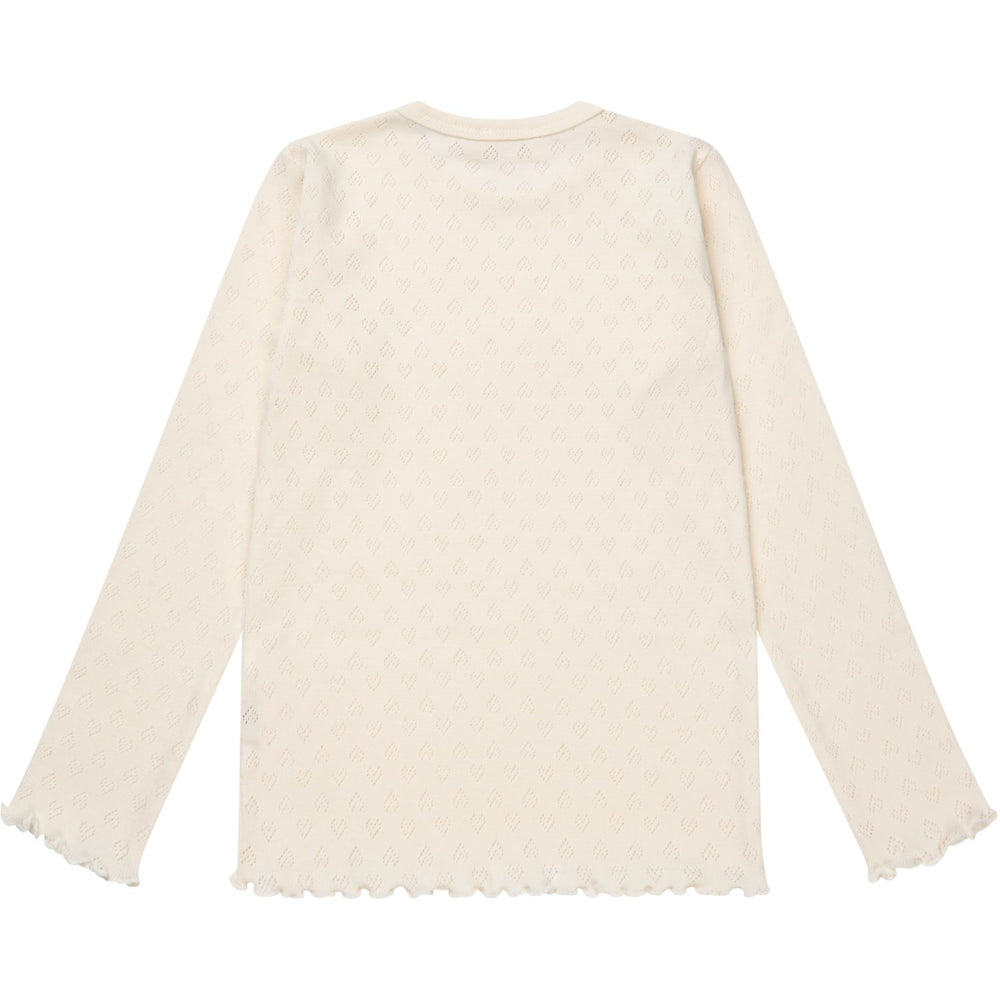 Køb COPENHAGEN COLORS Cream Pointelle Heart Ls Tee