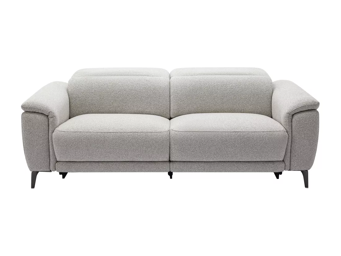 Canapé 3 places relax électrique en tissu texturé gris clair BOSDALO