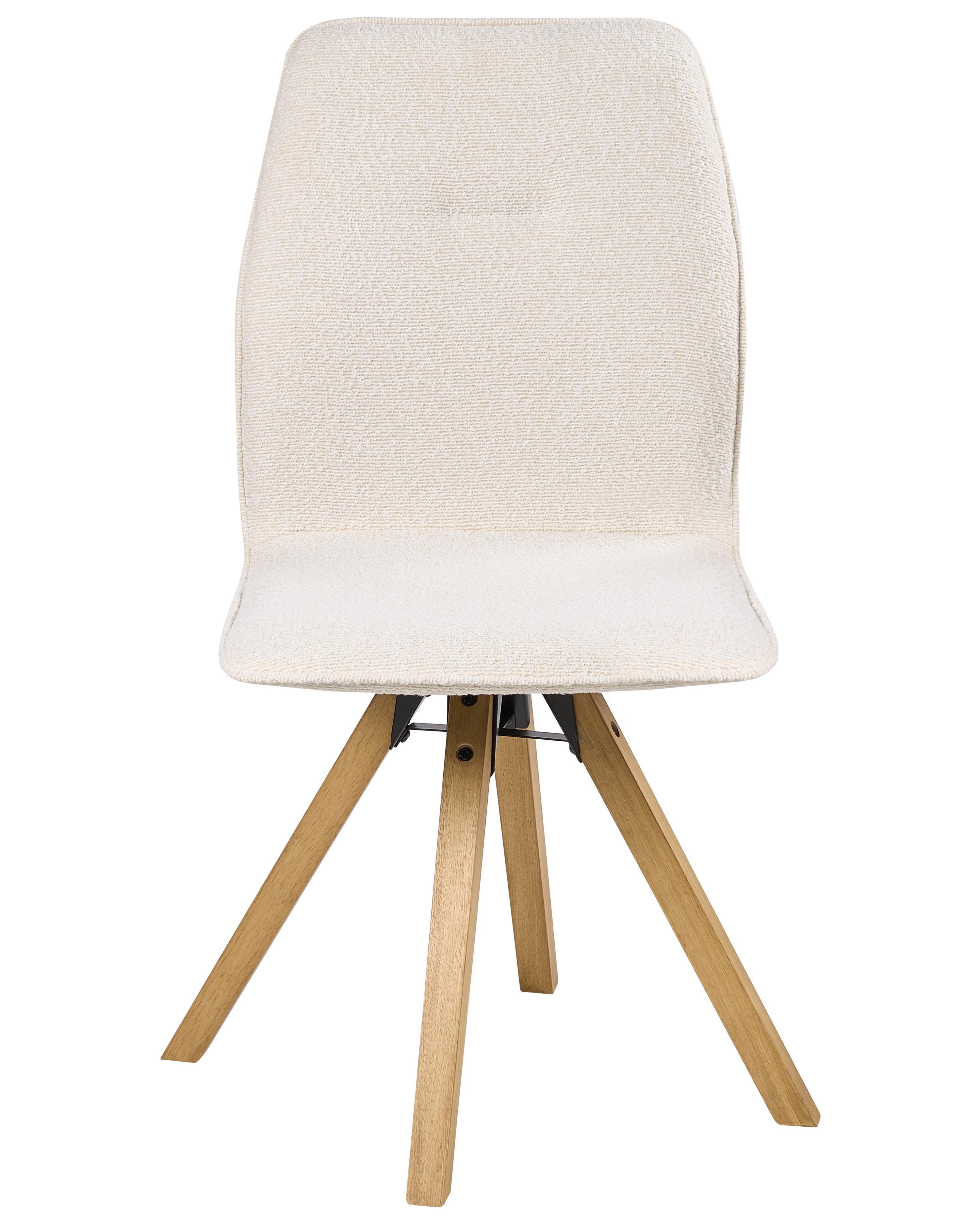 Set van 2 eetkamerstoelen draaibaar ALKALI Bouclé Gebroken wit