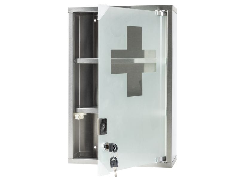 STRUCT Erste Hilfe Schrank 30 x 45 x 12 cm, Edelstahl Medizinschrank zur Wandmontage