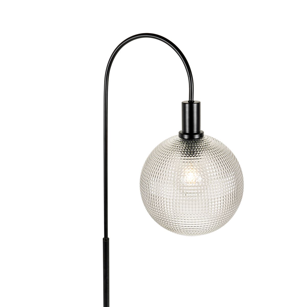 Design vloerlamp zwart met smoke glas - Chico