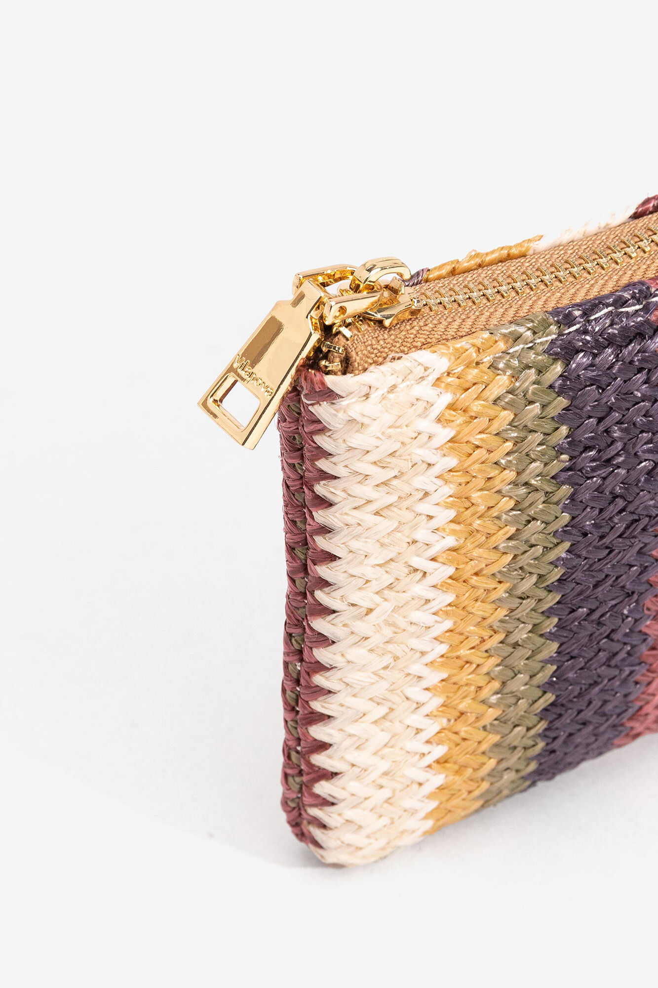 Bolso com efeito de palha multicolorida - Amarelo