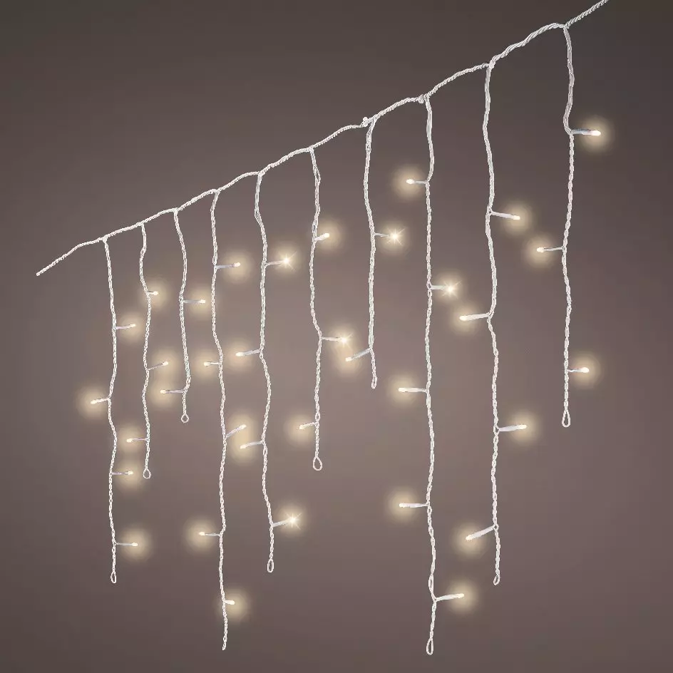Stalactite lumineuse 30 m 900 LED Stars Grande hauteur XL Timer Blanc chaud