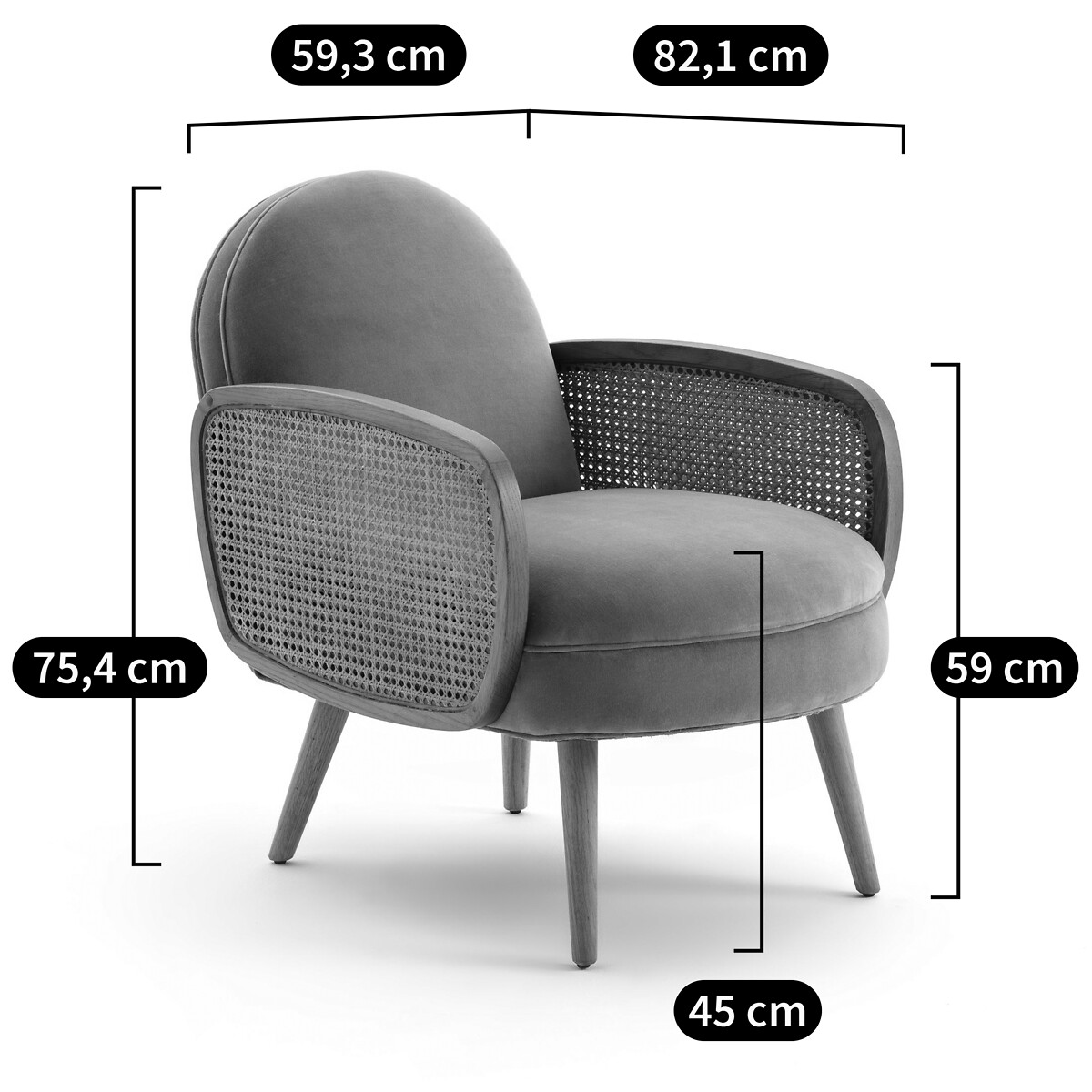 THE REDOUTE INTERIORS<br>Poltrona de veludo, Buisseau