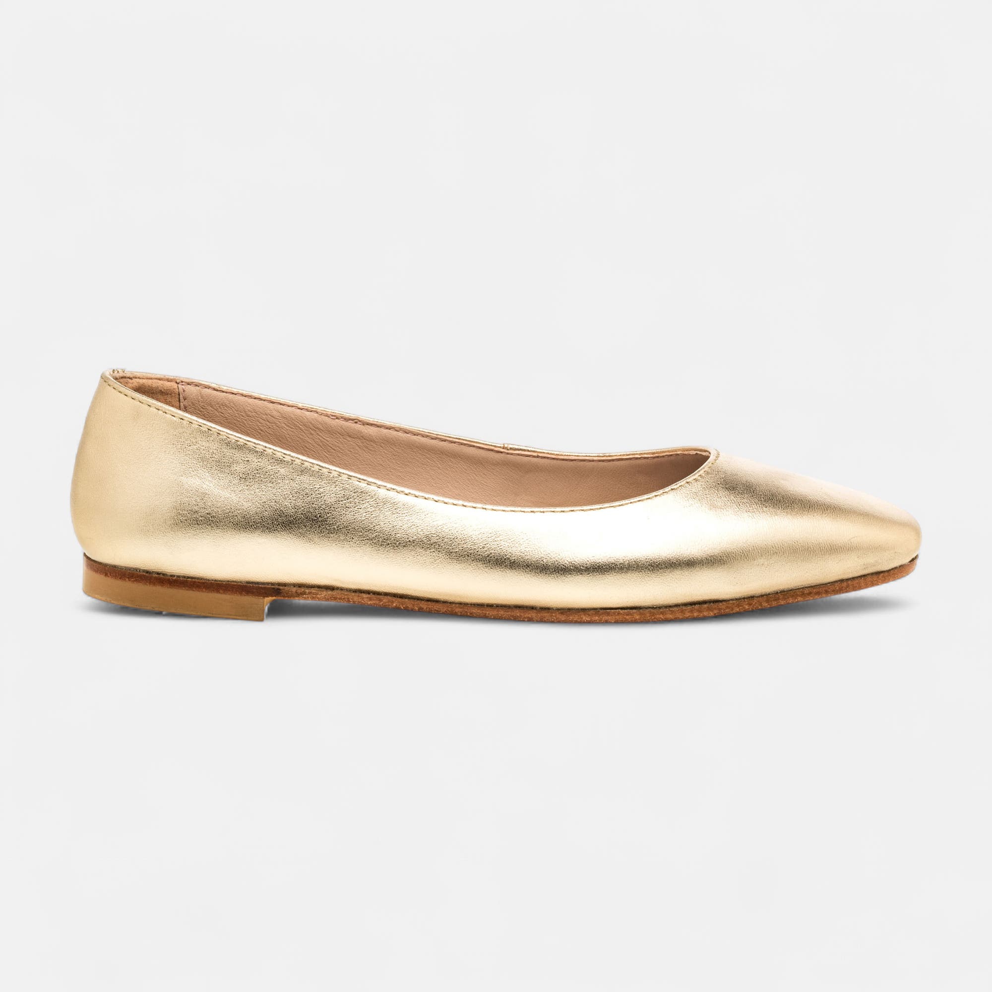 Ballerines Femme en cuir or