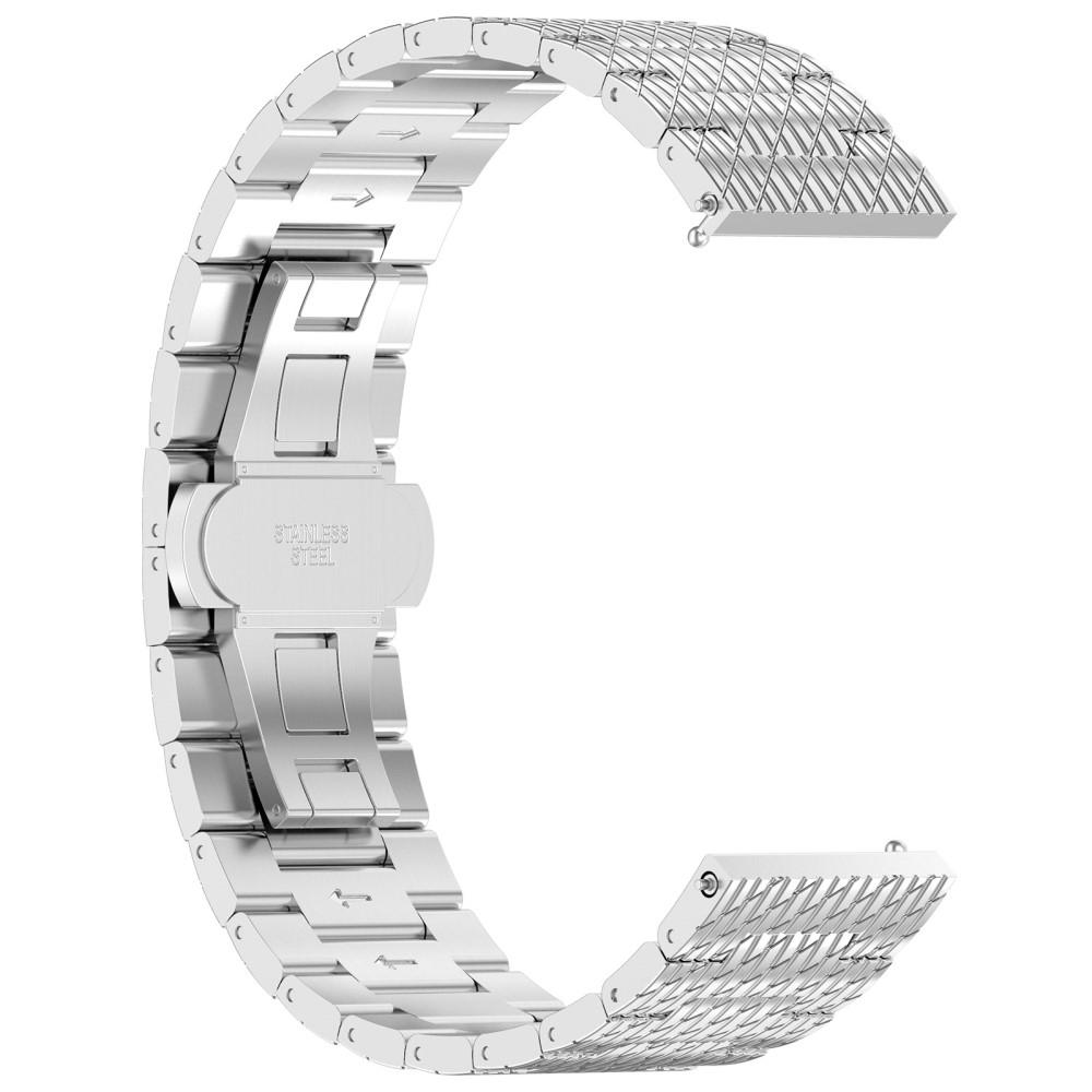 Samsung Galaxy Watch 3 (45mm) Edelstahl Armband mit Streifen und Butterfly-Verschluss (Gelenkumfang: 210 mm) - Silber
