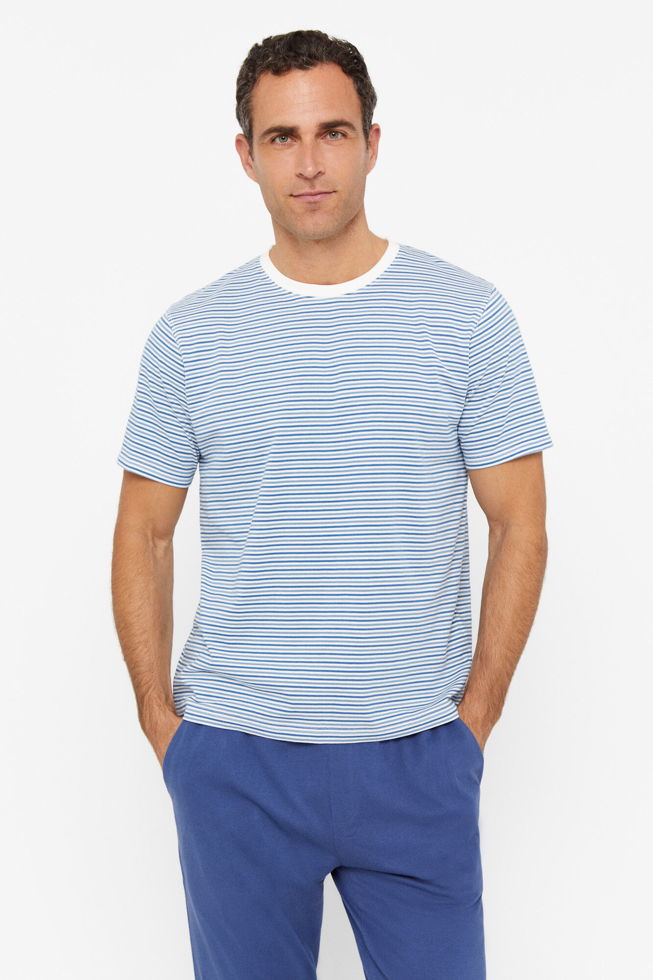 Conjunto de pijama de malha - Azul