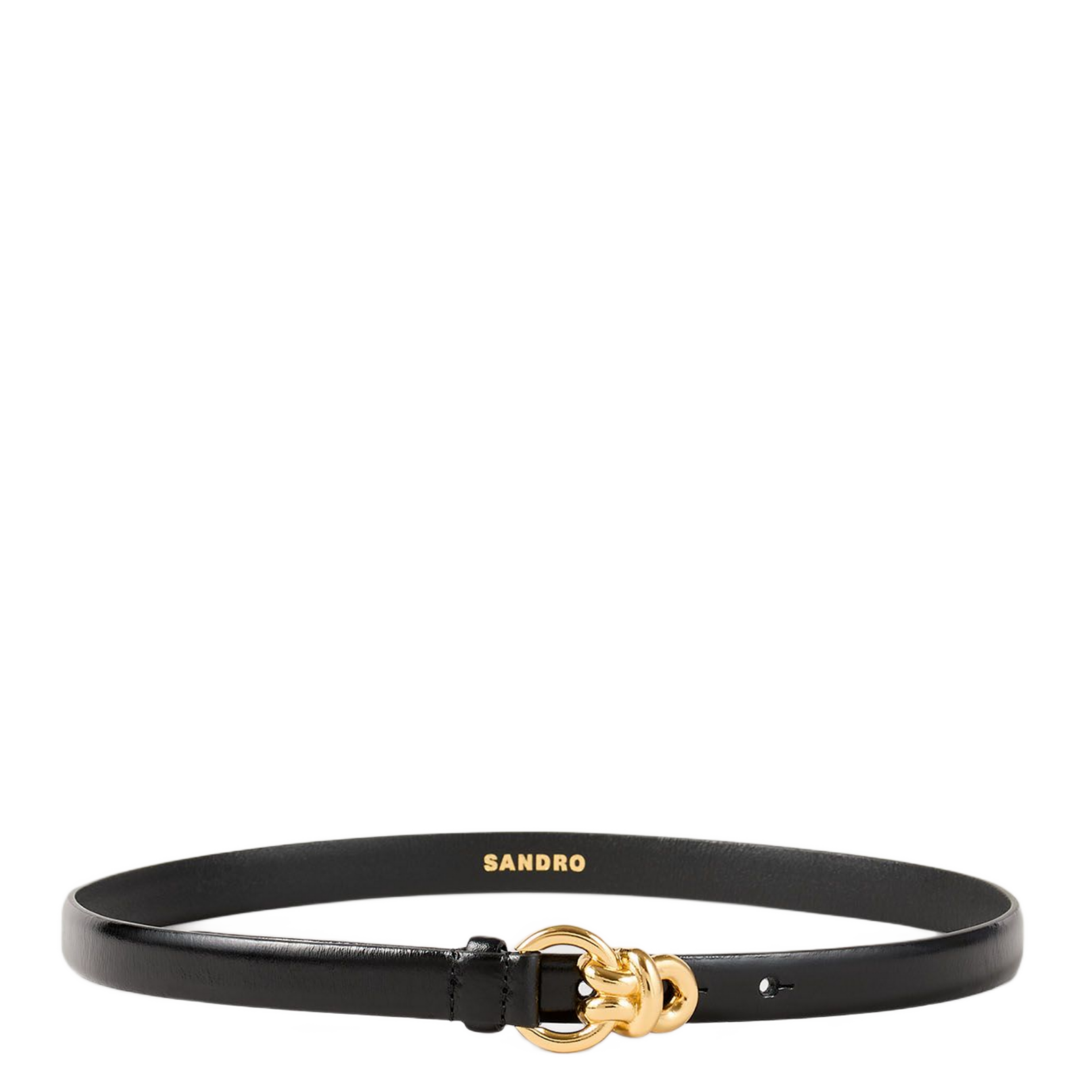 Ceinture fine à boucle en cuir | Noir