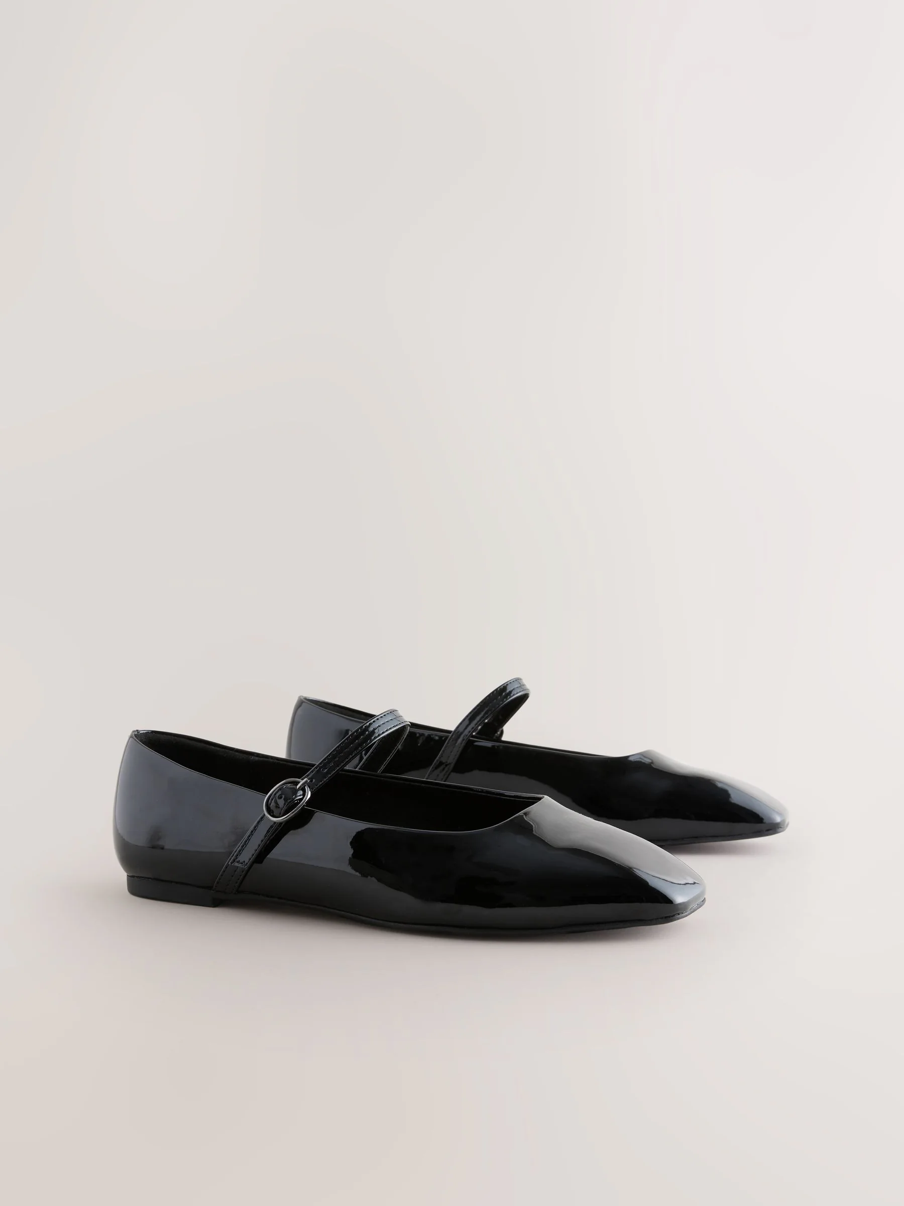 Zwart lak - Mary Jane-schoenen met vierkante neus