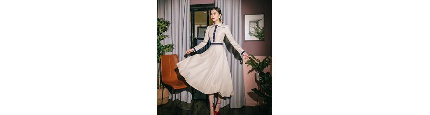 Cocaliso - Blouse met lange mouwen / Geborduurd vest / Maxi A-lijn rok / Set