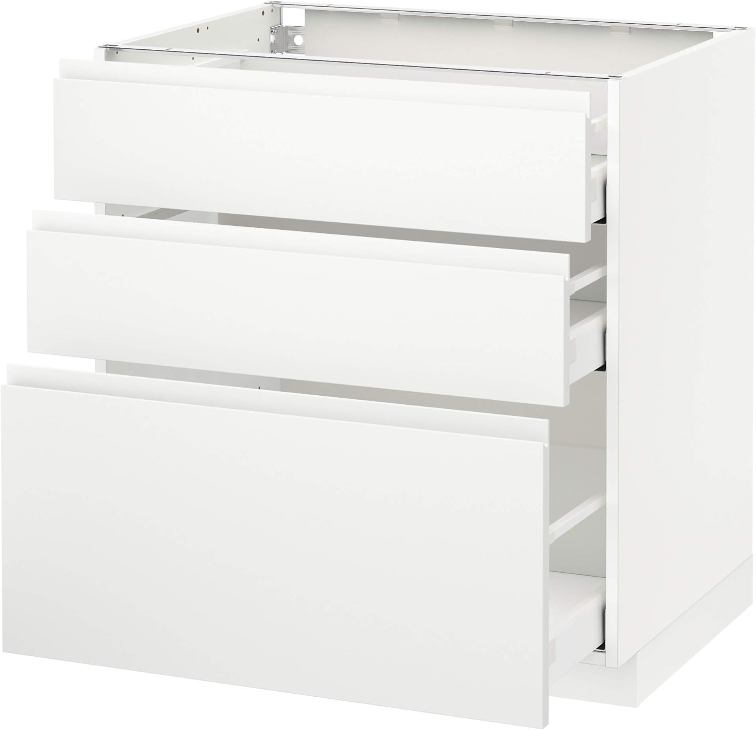 Ikea METOD/MAXIMERA Unterschrank mit 3 Schubladen, 80x60 cm, weiß/Voxtorp mattweiß