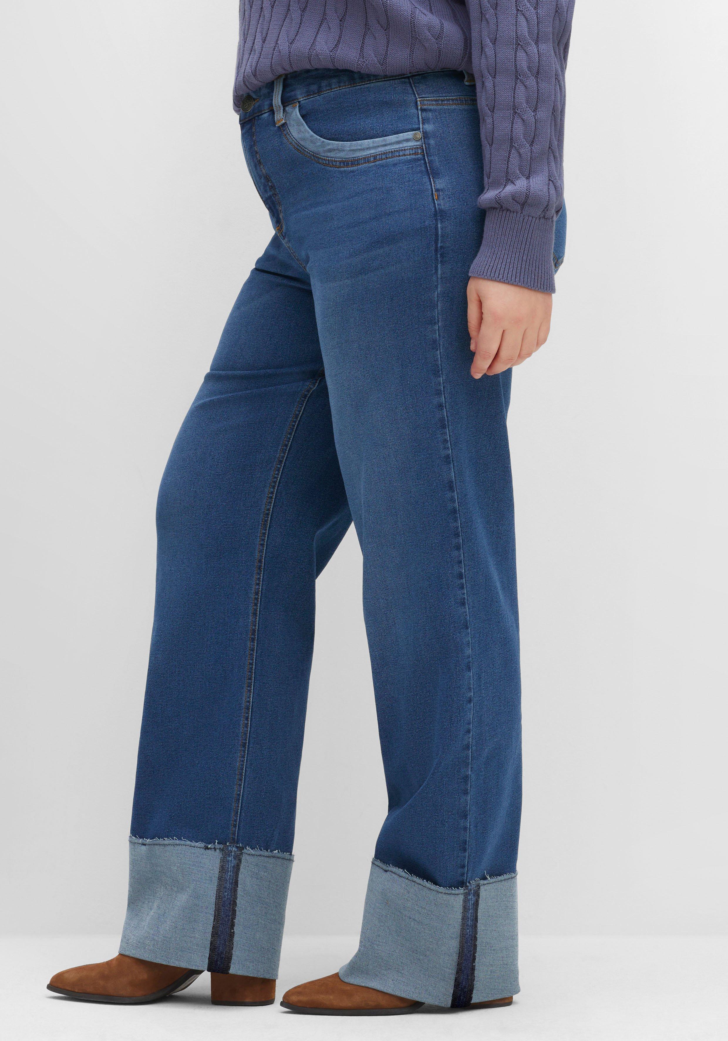 Jeans in Curvy-Schnitt ELLA mit breitem Umschlag