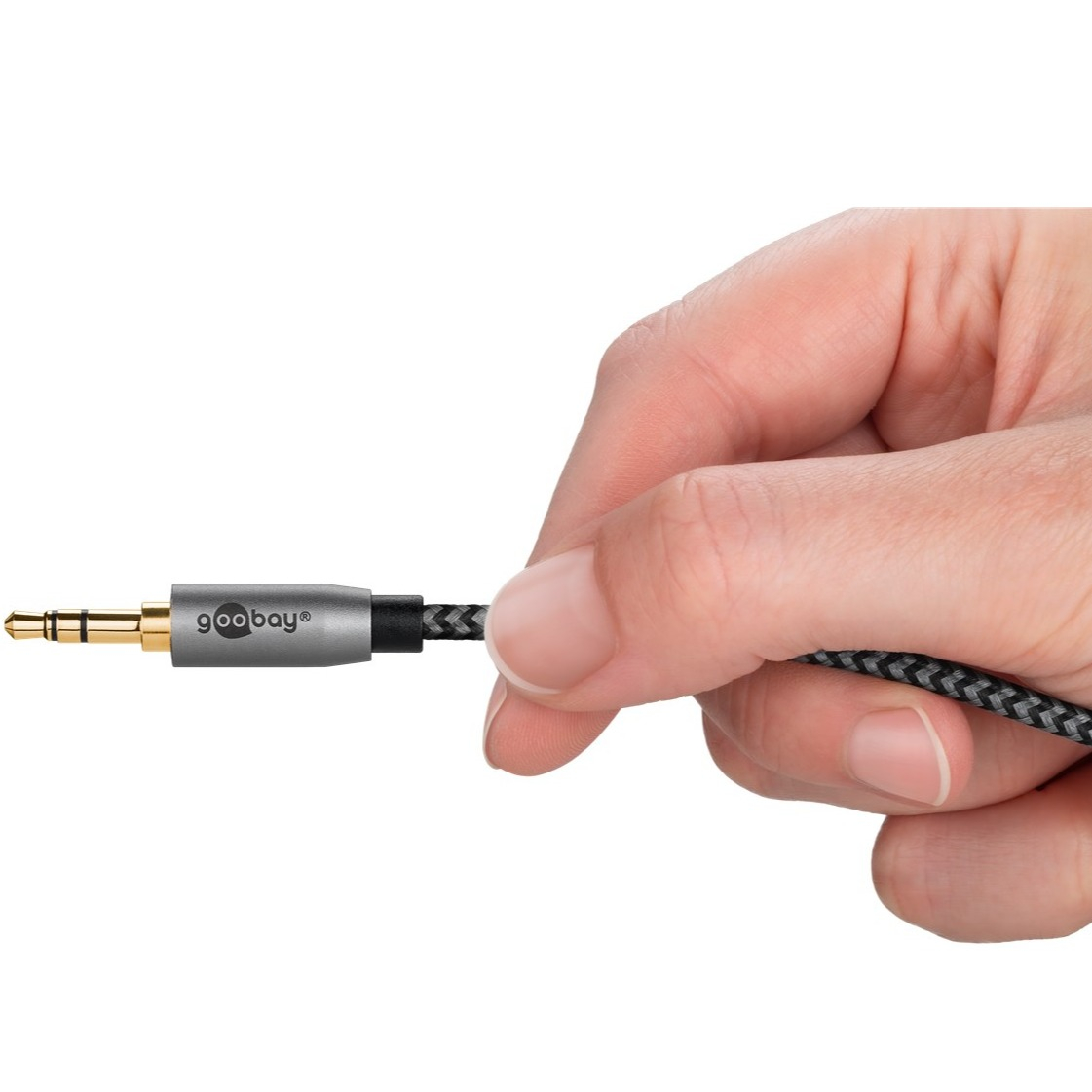 (3m) 3.5mm Klinke Audio Stecker Stereo AUX Kabel mit 90° Grad Winkel und vergoldeten Kontakten (65282) - Sharkskin Grey