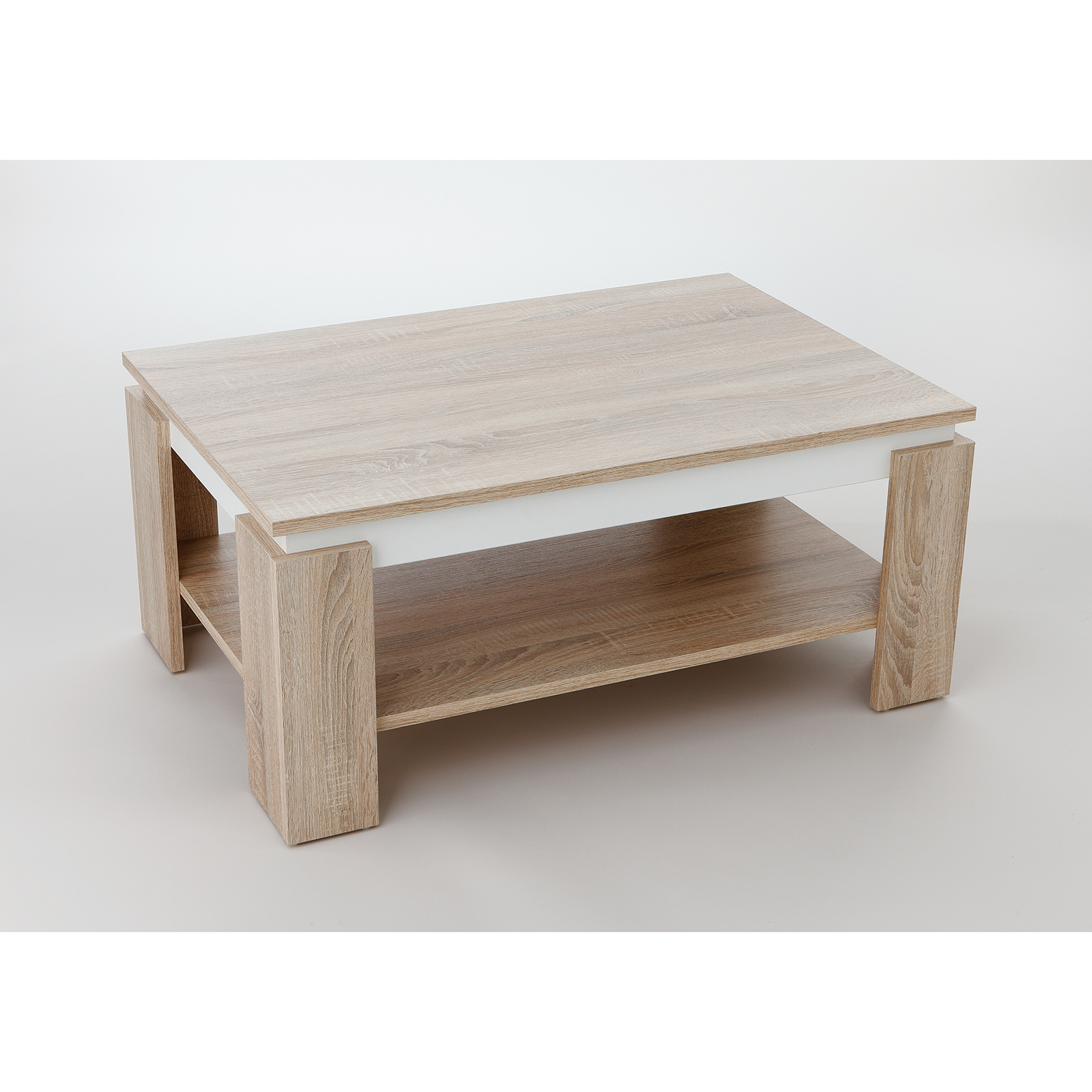Couchtisch - Sonoma Eiche - weiß - 90 cm