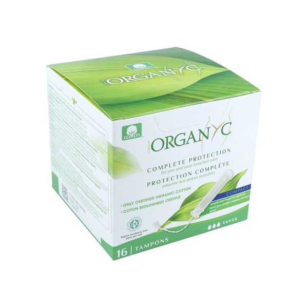 Organyc Tampões com Aplicador Compacto de Origem Vegetal Super 16 Unidades