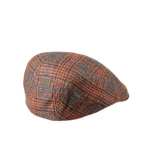 MJM Daffy 3 32 Virgin Wool Flatcap, Brown Check, XL