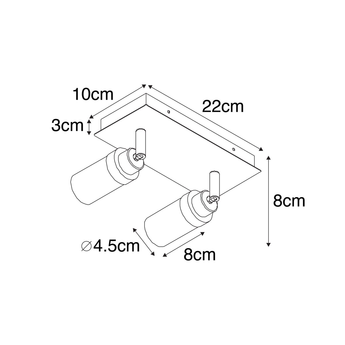 Moderne badkamerspot staal 2-lamps IP44 - Japie