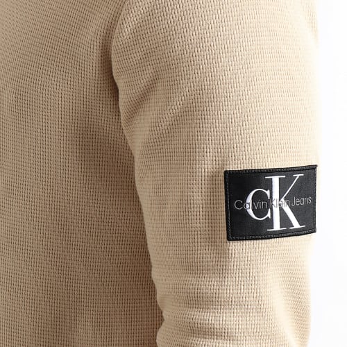 Sweat Crewneck Monogram Badge Waffle 3485 Beige