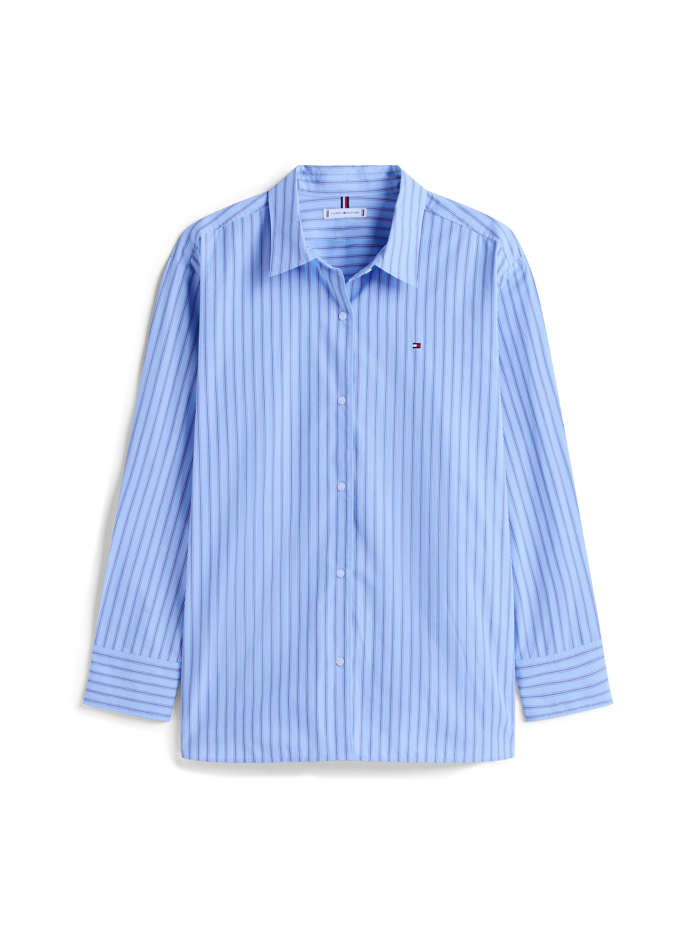 Tommy Hilfiger Hemdbluse »ESS POPLIN EASY FIT SHIRT«, mit abgerundetem Saum